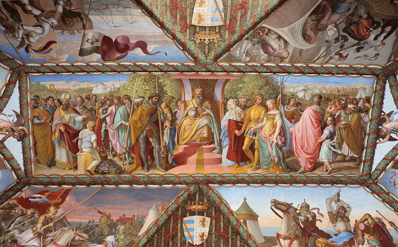 Affreschi di casa Massimo - Carlo Magno tra i paladini, Stanza di Ariosto, Villa Giustiniani Massimo, Roma